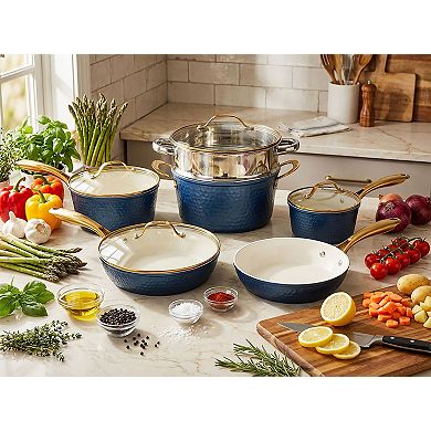 Gotham Steel Hammered 10-pc. Ceramic Nonstick Cookware Set
