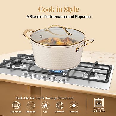Gotham Steel Hammered 10-pc. Ceramic Nonstick Cookware Set