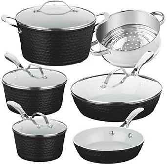 Gotham Steel Hammered 10 pc Ceramic Nonstick Cookware Set