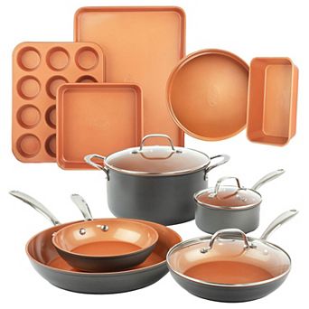 Gotham Steel 13 pc Hard Anodized Aluminum Nonstick Cookware & Bakeware Set