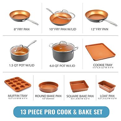 Gotham Steel 13-pc. Hard Anodized Aluminum Nonstick Cookware & Bakeware Set