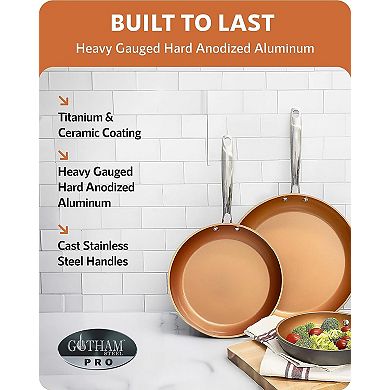 Gotham Steel Professional 2-pc. Hard-Anodized Aluminum Nonstick Frying Pan Set
