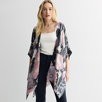 Women's Nine West Floral Super Soft Ruana