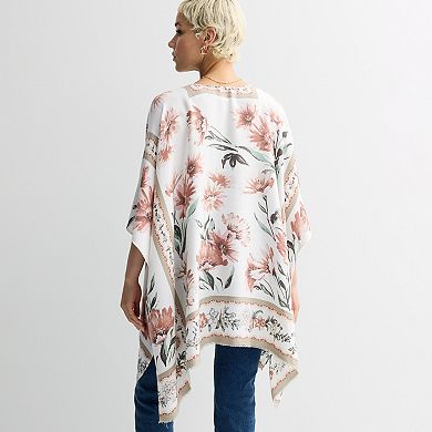 Women's Nine West Trailing Floral Printed Soft Ruana