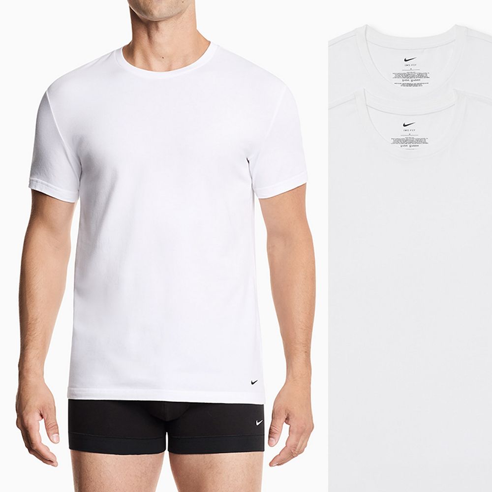 (取寄) ナイキ メンズ オール デイ コットン ストレッチ ショート スリーブ クルー ネック 2-パック Nike men All Day Cotton Stretch Short Sleeve Crew Neck 2-Pack White Men's Nike All Day 2-Pack Cotton Stretch Short Sleeve Crewneck