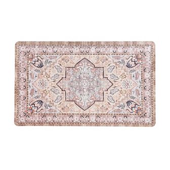 World Rug Gallery Traditional Medallion Cushioned Anti-Fatigue Kitchen Mat