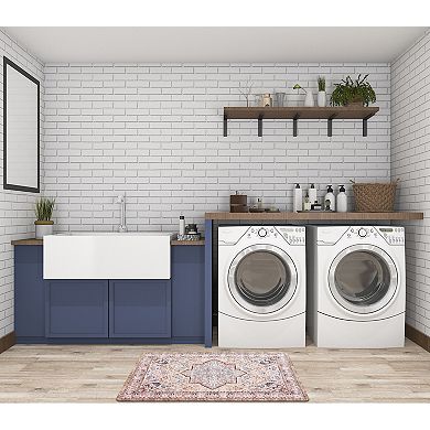 World Rug Gallery Traditional Medallion Cushioned Anti-Fatigue Kitchen Mat