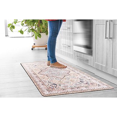 World Rug Gallery Traditional Medallion Cushioned Anti-Fatigue Kitchen Mat