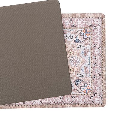 World Rug Gallery Traditional Medallion Cushioned Anti-Fatigue Kitchen Mat