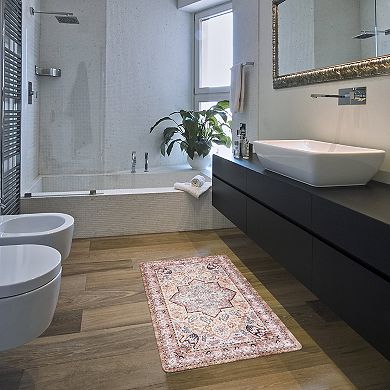 World Rug Gallery Traditional Medallion Cushioned Anti-Fatigue Kitchen Mat