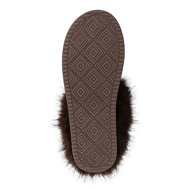 Journee Taran Women's Sherpa Round Toe Warm Comfort Mule Slippers