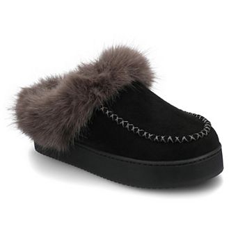 Journee Taran Women's Sherpa Round Toe Warm Comfort Mule Slippers
