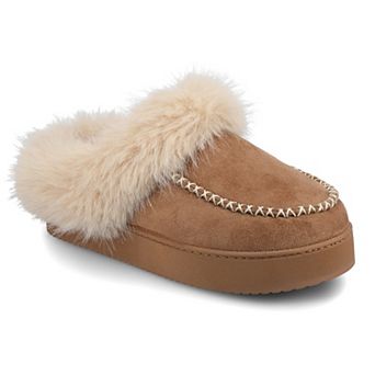 Journee Taran Women's Sherpa Round Toe Warm Comfort Mule Slippers