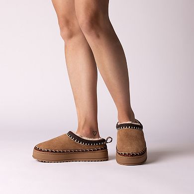 Journee Tarika Women's Sherpa Round Toe Warm Comfort Mule Slipper