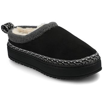 Journee Tarika Women's Sherpa Round Toe Warm Comfort Mule Slipper