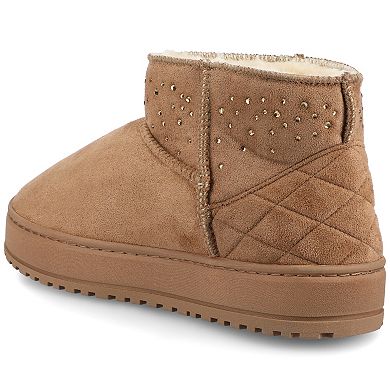 Journee Tarla Women's Sherpa-Lined Comfort Slipper Booties