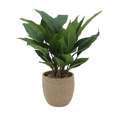 Everyday Decor Artificial Peace Lily Plant in Rope Basket