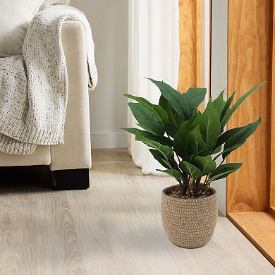 Everyday Decor Artificial Peace Lily Plant in Rope Basket