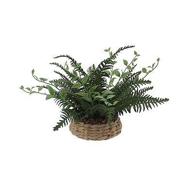 Everyday Decor Artificial Fern in Woven Planter