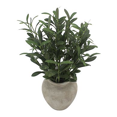 Everyday Decor Artificial Olive Branches in Antiqued Vase Table Decor