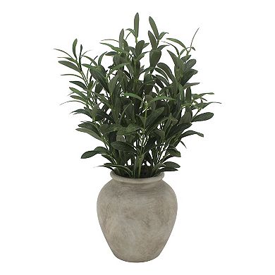 Everyday Decor Artificial Olive Branches in Antiqued Vase Table Decor