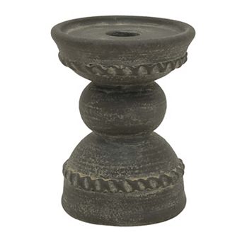 Everyday Decor Black Braided Ceramic Candle Holder