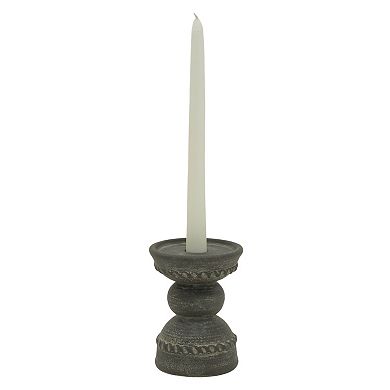 Everyday Decor Black Braided Ceramic Candle Holder