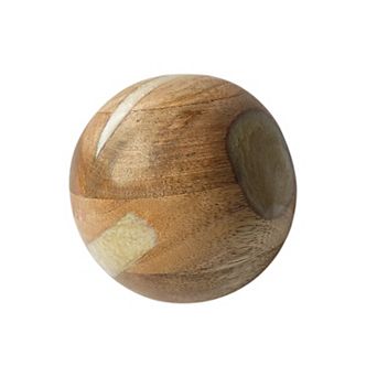 Everyday Decor Wood Resin Orb Table Decor