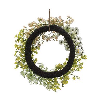 Everyday Decor Multi Blooming Daphne Artificial Wreath
