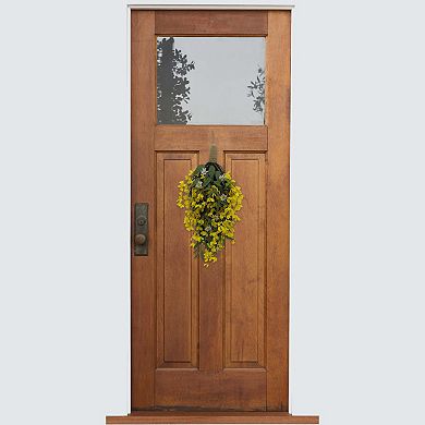 Everyday Decor Artificial Forsythia & Daisy Teardrop Arrangement