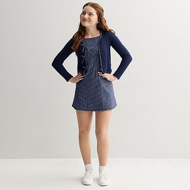 Girls 7-16 eyeshadow Bow Cardigan & Dress Set