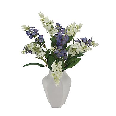 Everyday Decor Artificial Hyacinth in White Ceramic Vase