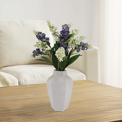 Everyday Decor Artificial Hyacinth in White Ceramic Vase