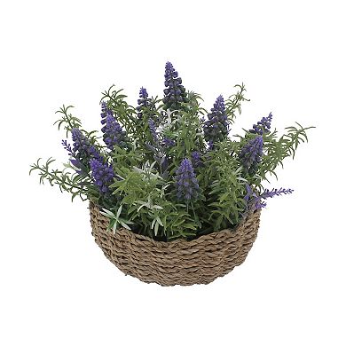 Everyday Decor Artificial Lavender Arrangement Woven Seagrass Basket