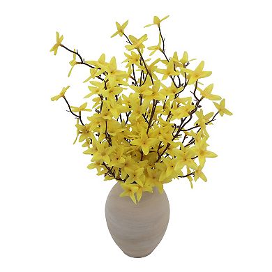 Everyday Decor Artificial Forsythia Branches in Ceramic Vase