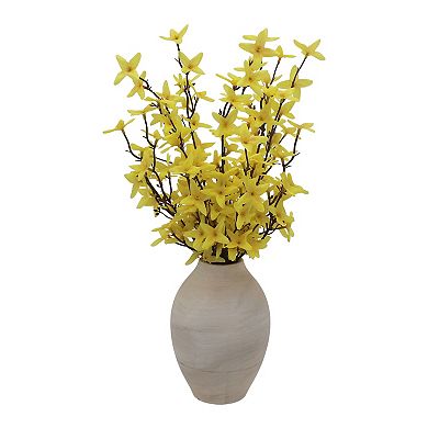 Everyday Decor Artificial Forsythia Branches in Ceramic Vase