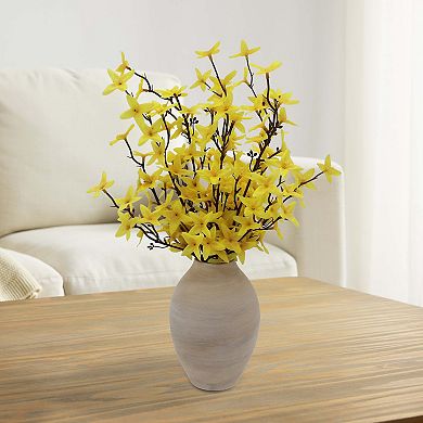 Everyday Decor Artificial Forsythia Branches in Ceramic Vase