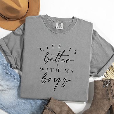 Simply Sage Market Life Is Better With My Boys Garment Dyed Tee