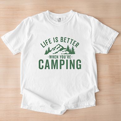 Simply Sage Market Life Is Better When You're Camping Garment Dyed Tee