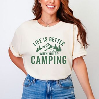 Simply Sage Market Life Is Better When You're Camping Garment Dyed Tee