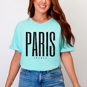 Simply Sage Market Paris France Distressed Garment Dyed Tee