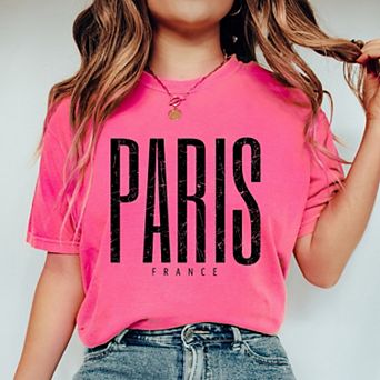 Simply Sage Market Paris France Distressed Garment Dyed Tee