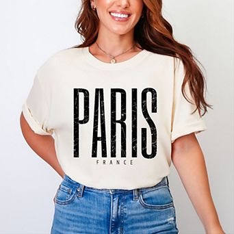 Simply Sage Market Paris France Distressed Garment Dyed Tee