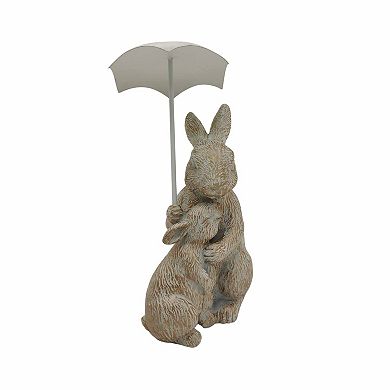 Sonoma Goods For Life® Bunny Garden Statue with Umbrella Outdoor Decor