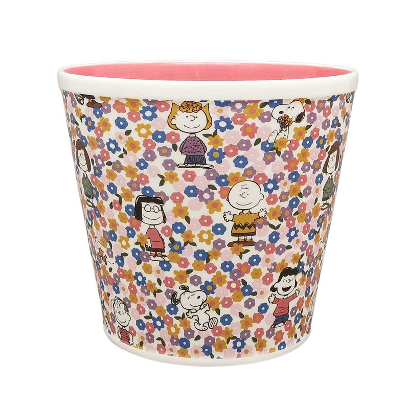 SNOOPY♥市松柄うすかる丼 The Big One® Peanuts Ceramic Planter with Floral Design