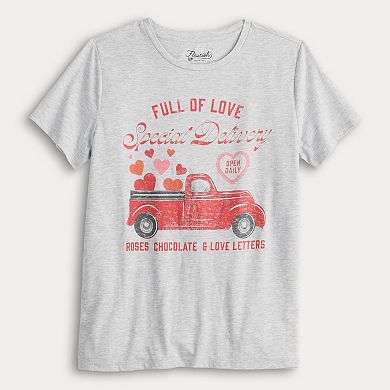 Women's Valentine's Day "Full of Love" Truck Short Sleeve Graphic Tee