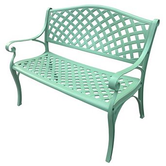 Oakland Living Aluminum Modern Patio Bench Loveseat