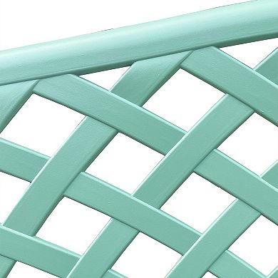 Oakland Living Aluminum Modern Patio Bench Loveseat