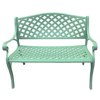 Oakland Living Aluminum Modern Patio Bench Loveseat