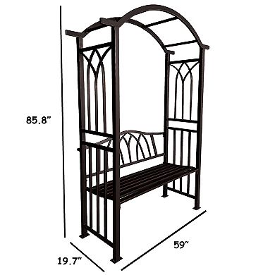 Oakland Living Garden Arbor Arch with 2-Seater Bench